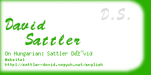 david sattler business card